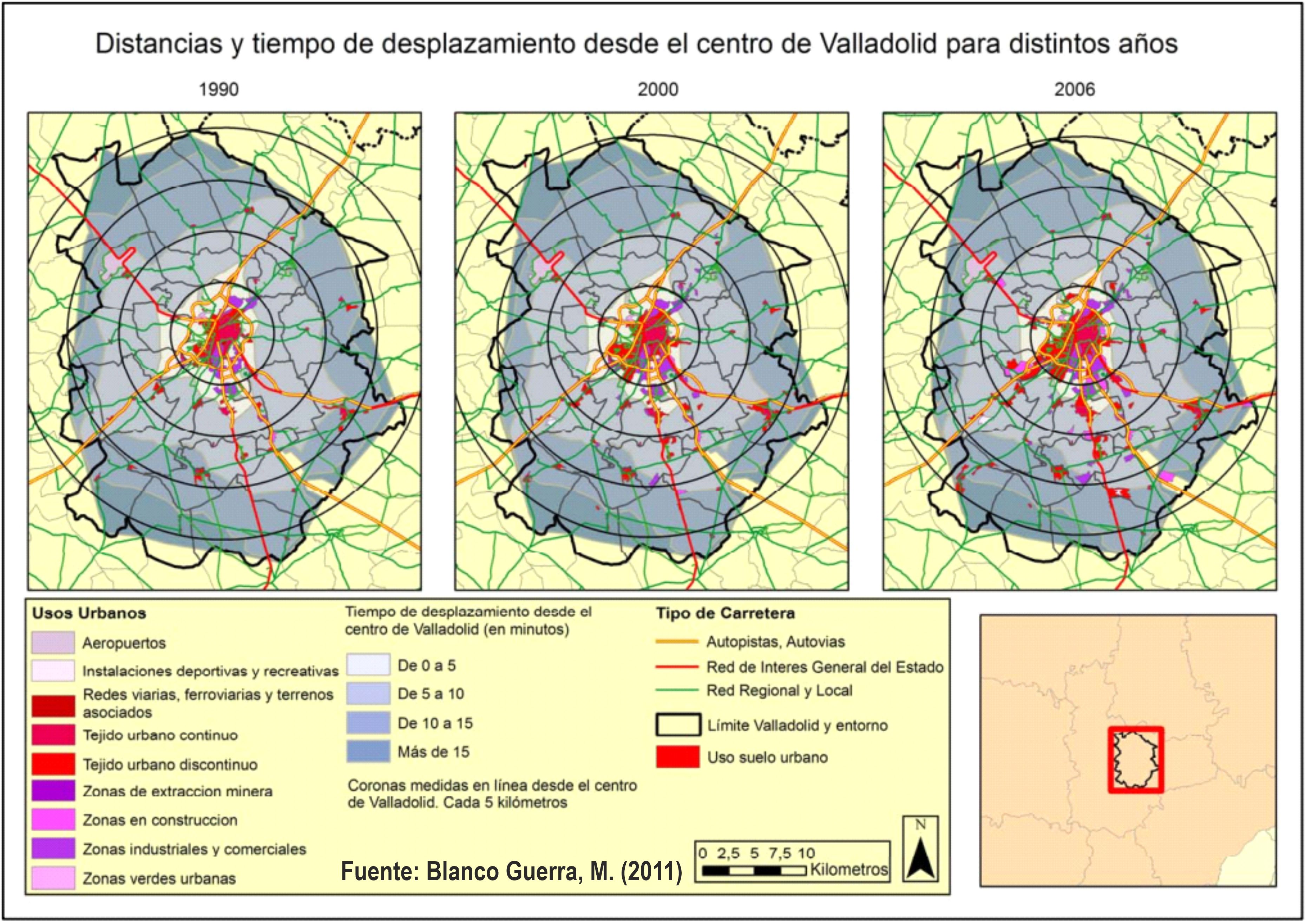 Aplicación de índices para la cuantificación del “urban sprawl” en Valladolid y su entorno. Blanco Guerra, M. (2011). Trabajo Fin de Máster. https://eprints.ucm.es/14002/